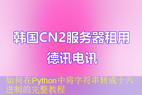 如何在Python中将字符串转成十六进制的完整教程