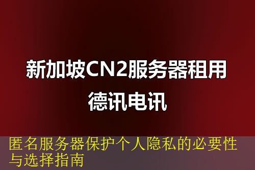 匿名服务器保护个人隐私的必要性与选择指南