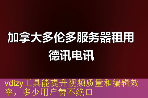 vdizy工具能提升视频质量和编辑效率，多少用户赞不绝口